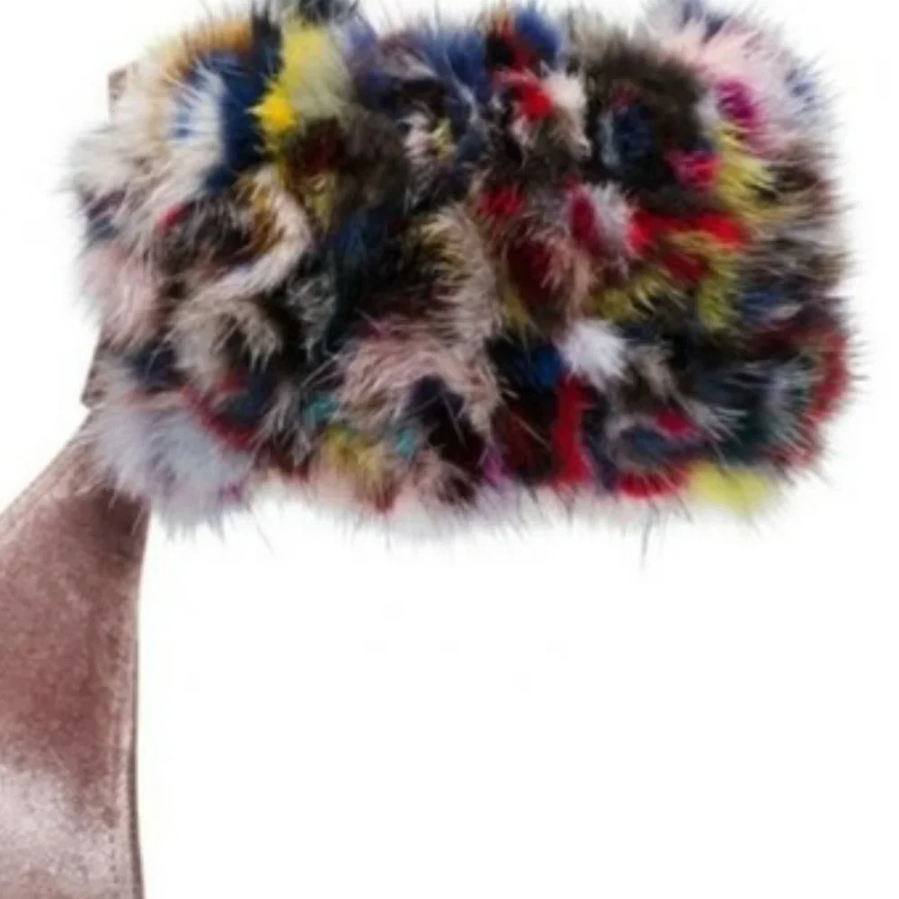 Stuart Weitzman Snowbiz Pink Velvet Mink Heel.  SZ 9.5M - Picture 3 of 3